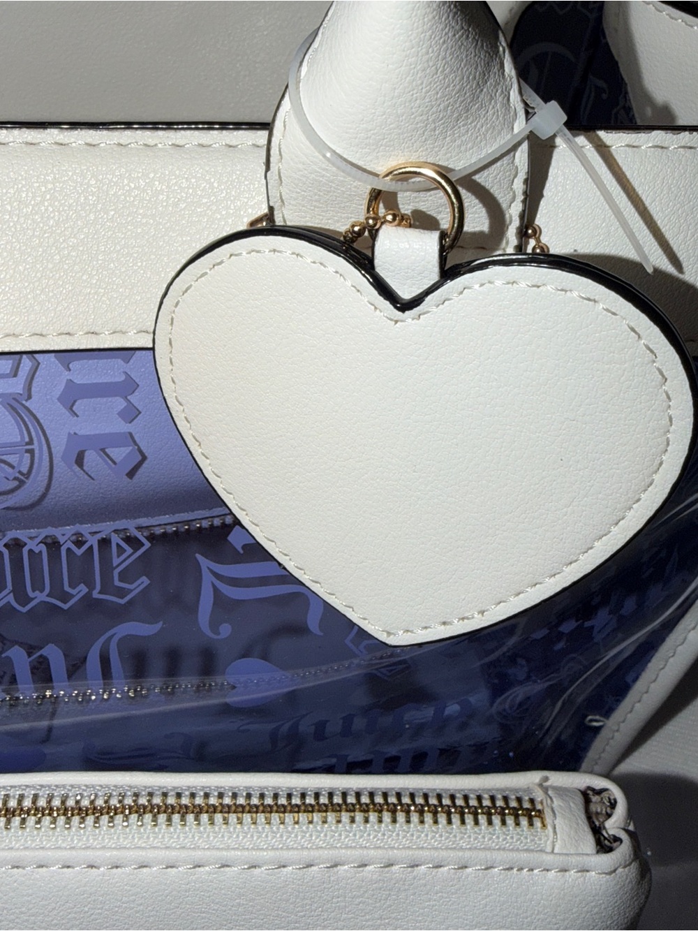 Juicy Couture Heart Dazzling Blue Beachin Tote NWT w/ Cosmetic Bag - Picture 3 of 12